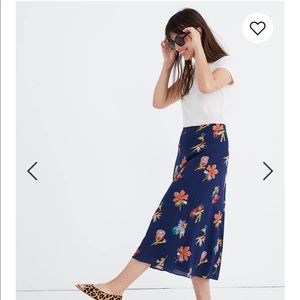 Madewell Silk Atrium Midi Skirt - Large WORN ONCE